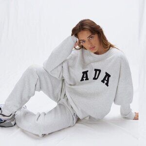 ADA Oversized Crewneck Sweatshirt - Light Grey Melange